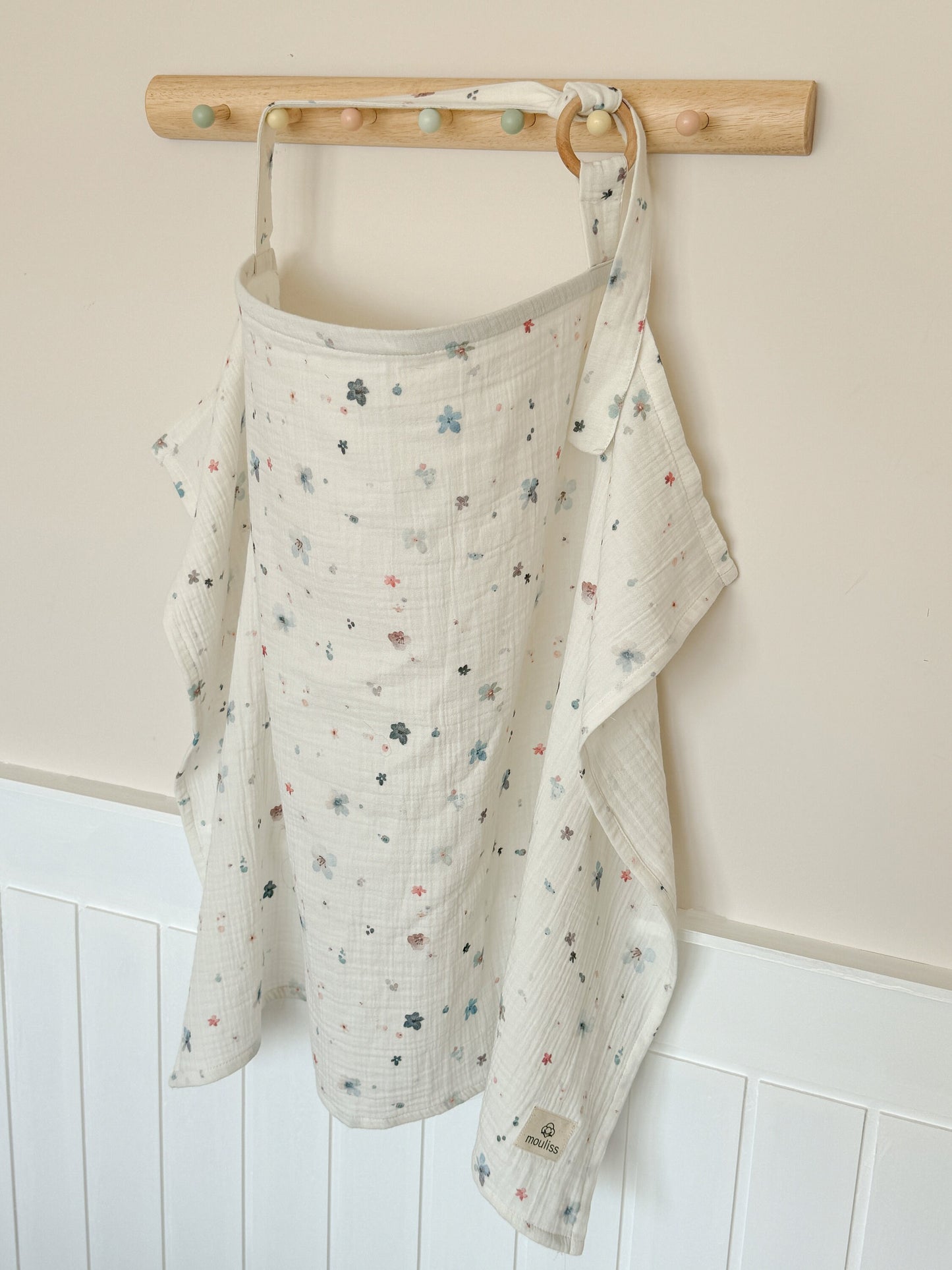 Nursing Cover for Baby Breastfeeding & Pumping, Muslin Double Gauze Cotton, Breast Feeding Apron Shawl Breathable Wire