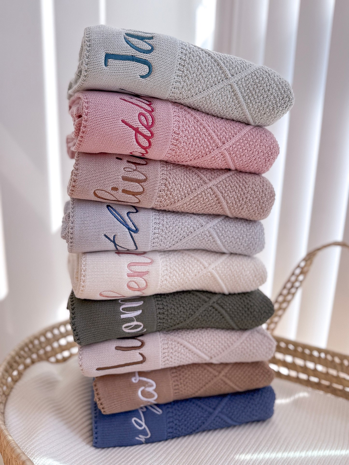 Knit Cotton Blanket - Brown