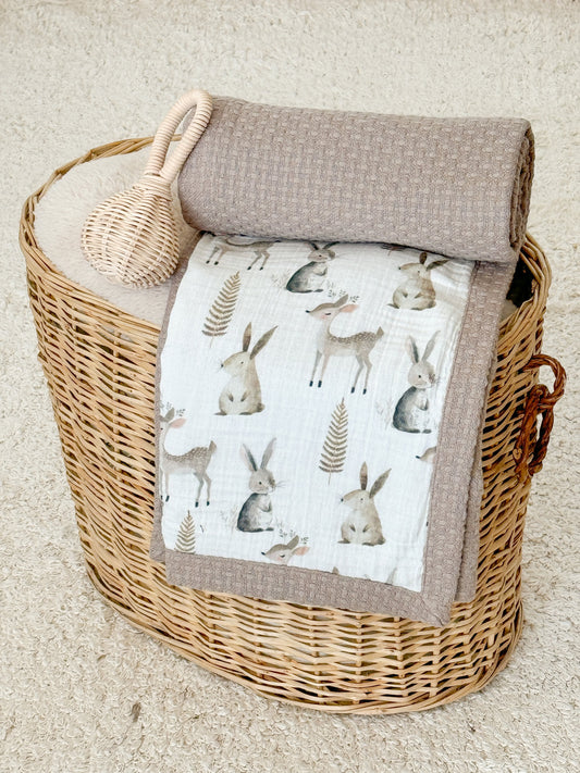 Baby Blanket - Bunny and Deer