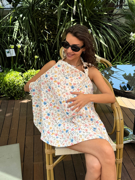 Nursing Cover for Baby Breastfeeding & Pumping, Muslin Double Gauze Cotton, Breast Feeding Apron Shawl Breathable Wire