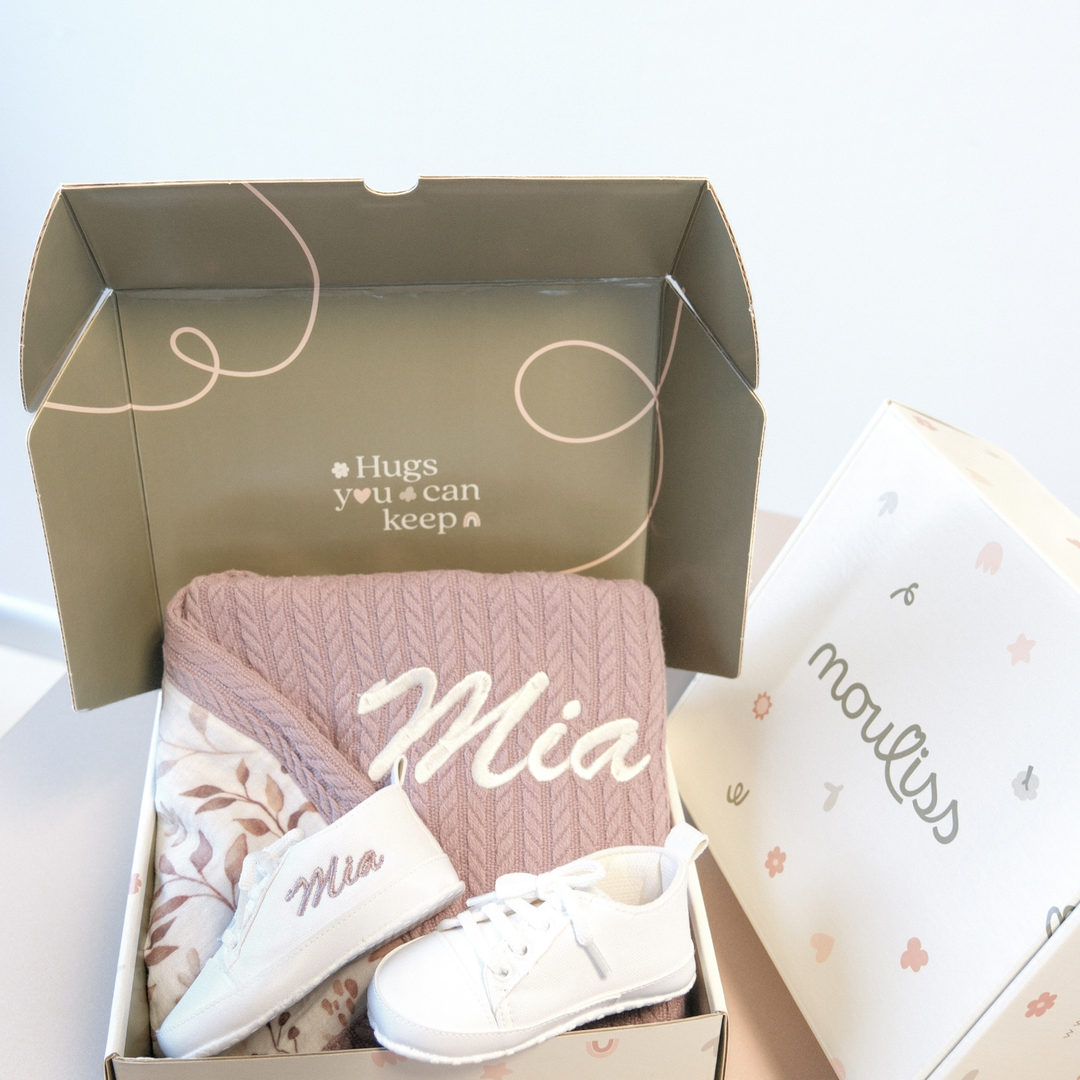 personalized baby shower gift set by Mouliss
