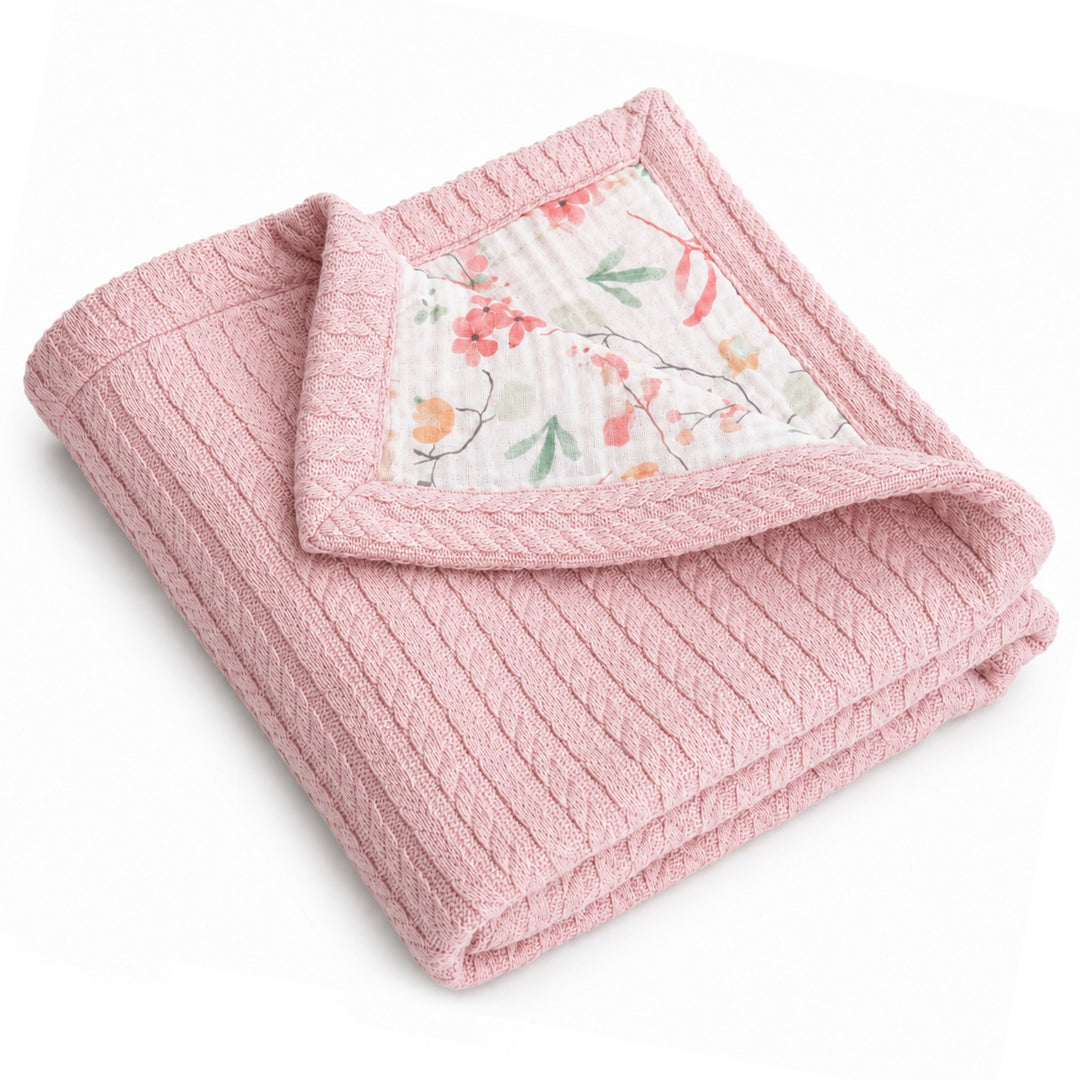 Personalized Baby Blanket - Pastel Bouquet - Custom Name Embroidery