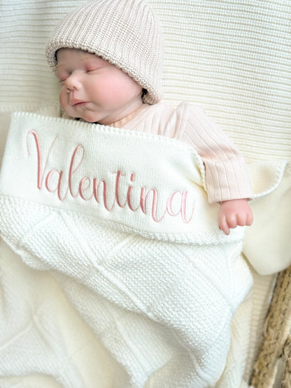 Knit Cotton Blanket - White