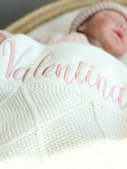Knit Cotton Blanket - White