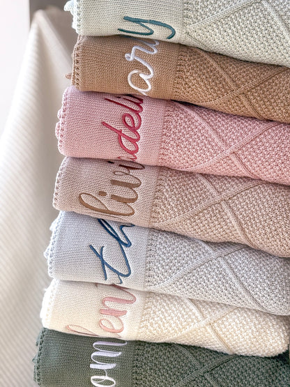 Knit Cotton Blanket - Pink