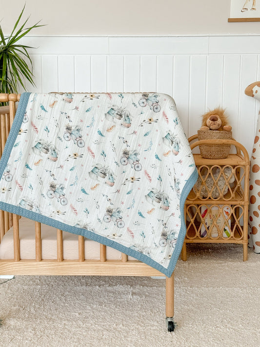 Baby Blanket - Cycling Rabbit