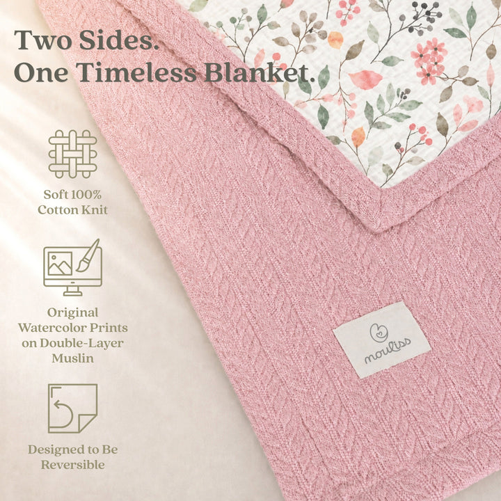 Personalized Baby Blanket - Pastel Bouquet - Custom Name Embroidery