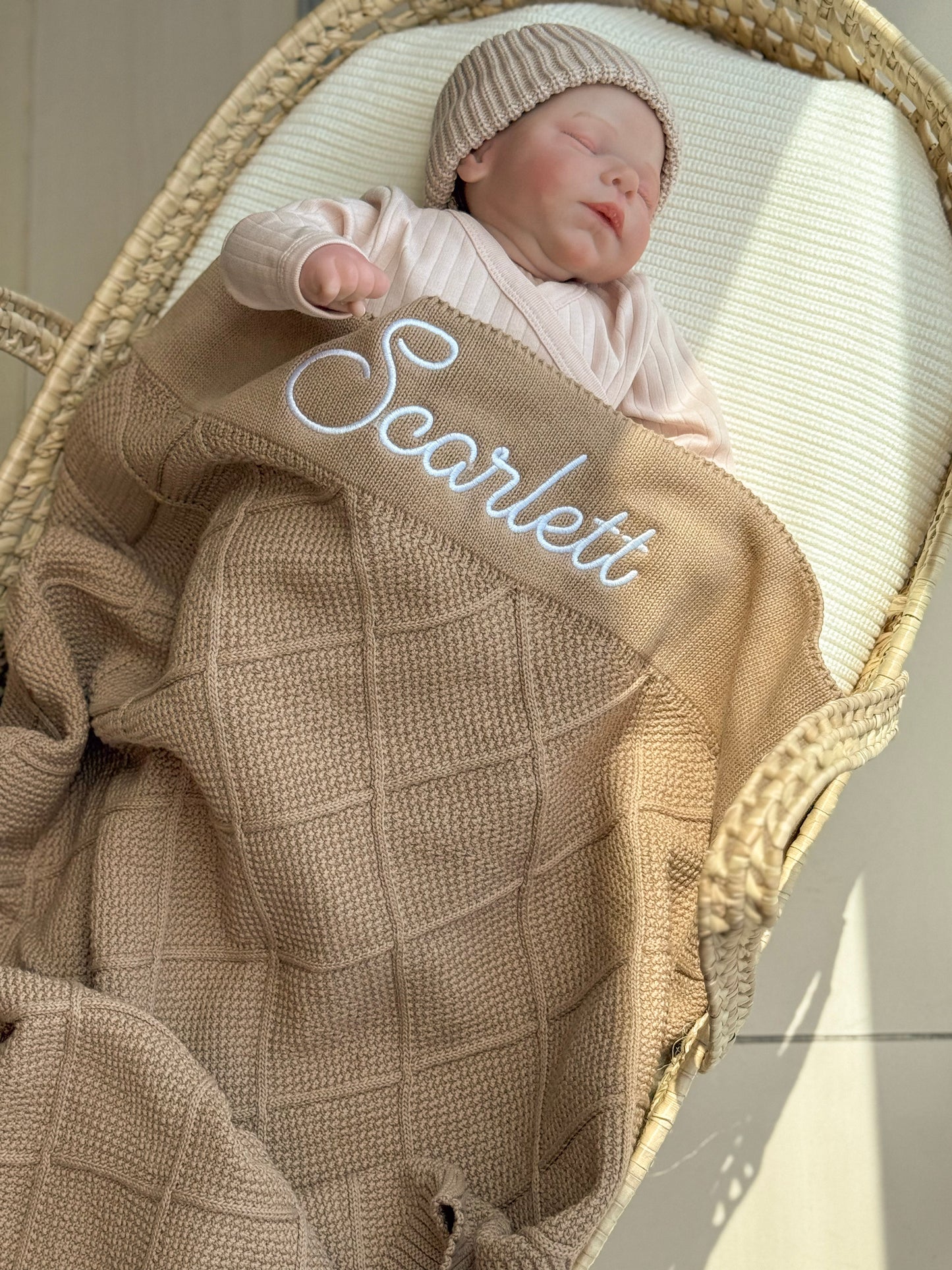 Knit Cotton Blanket - Brown