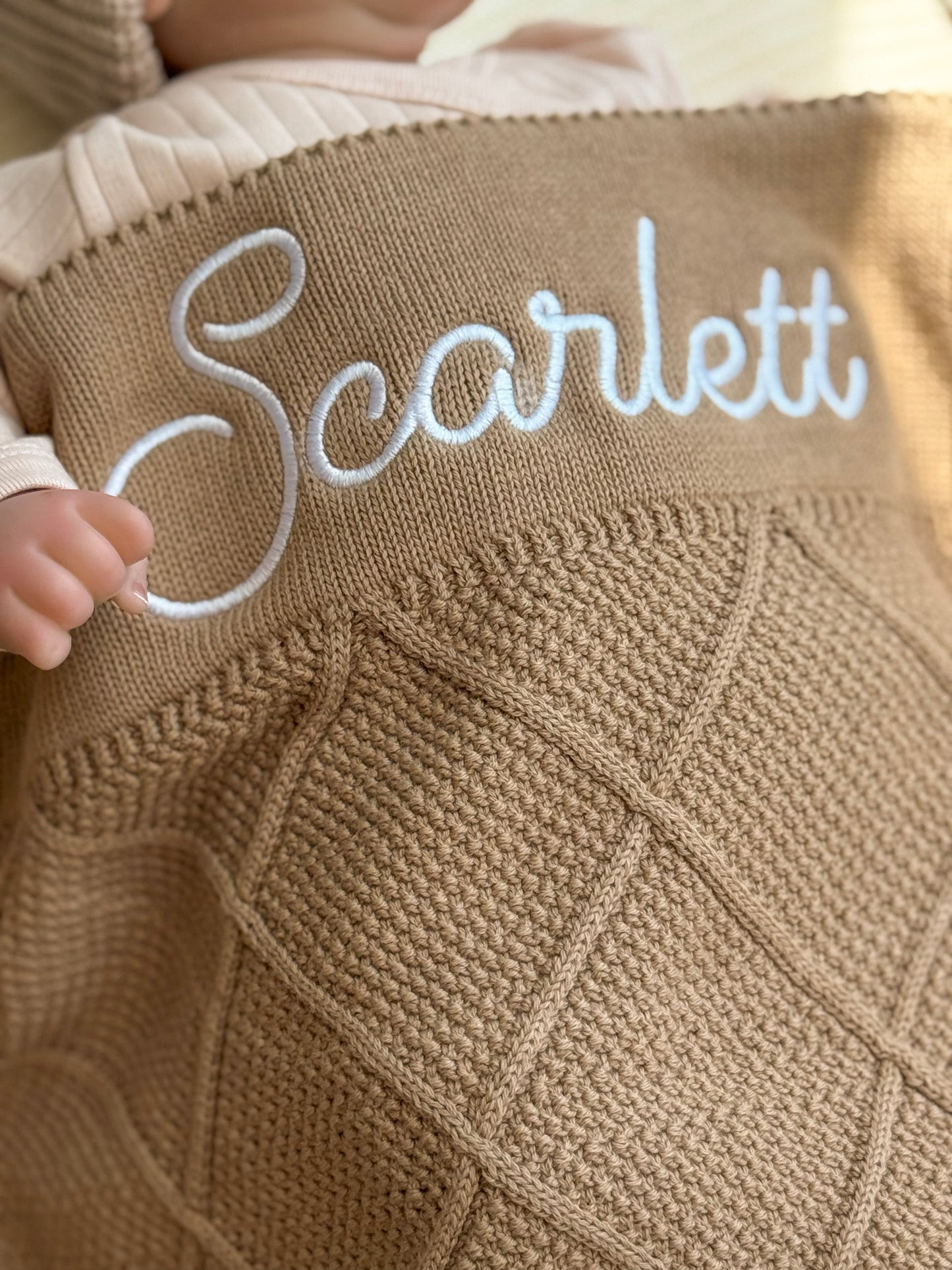 Knit Cotton Blanket - Brown