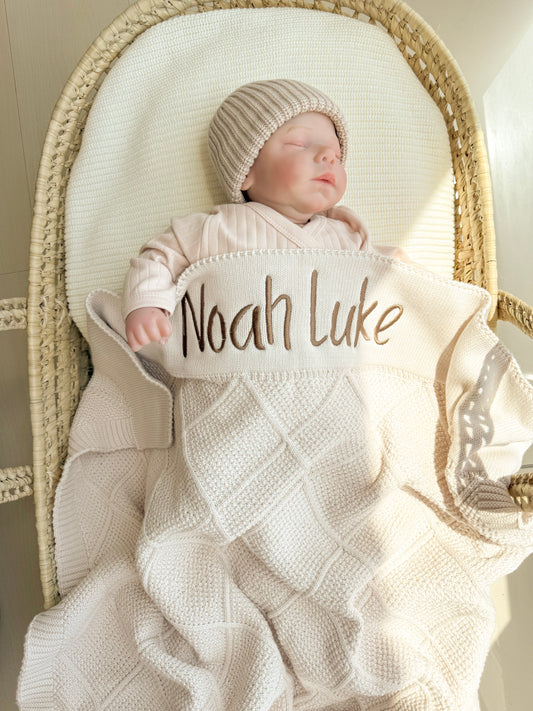 Knit Cotton Blanket - Cream