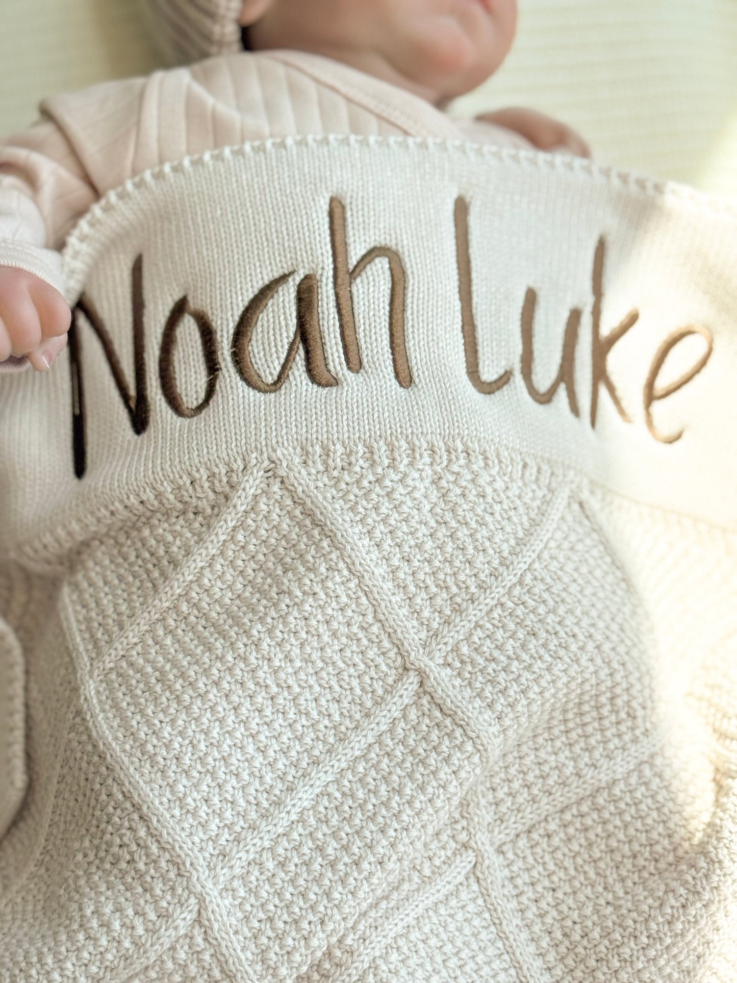 Knit Cotton Blanket - Cream