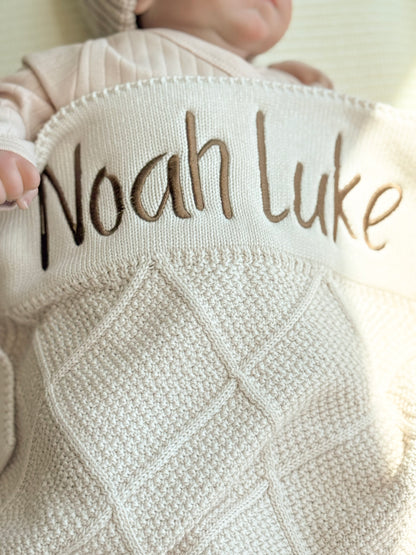 Knit Cotton Blanket - Cream