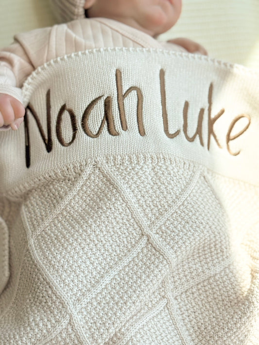 Knit Cotton Blanket - Cream