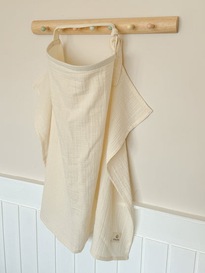 Nursing Cover for Baby Breastfeeding & Pumping, Muslin Double Gauze Cotton, Breast Feeding Apron Shawl Breathable Wire