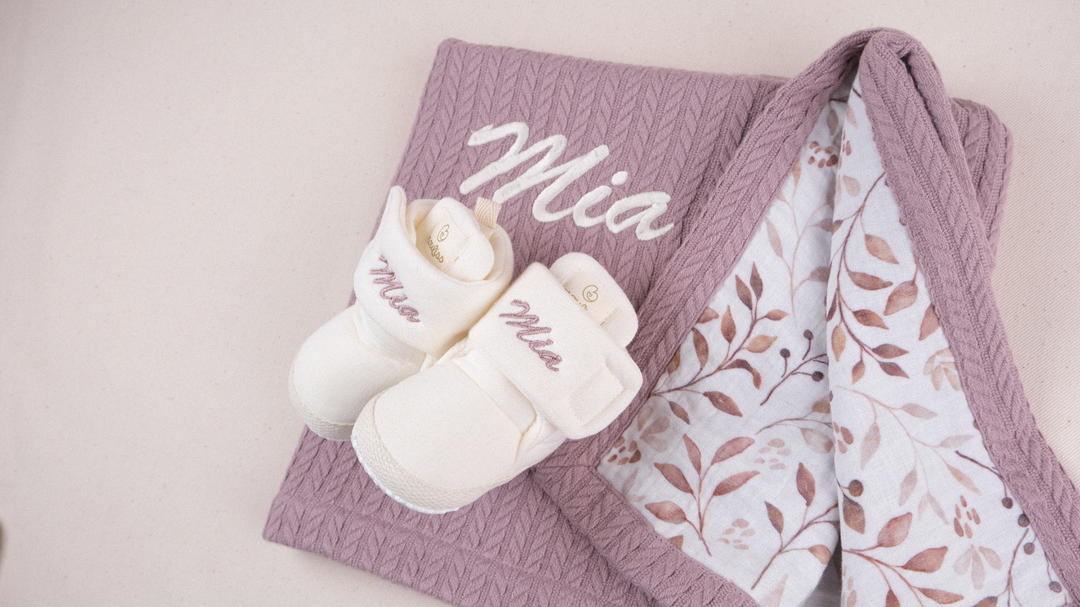 Mouliss Rose personalized baby gift set — styling photo 3
