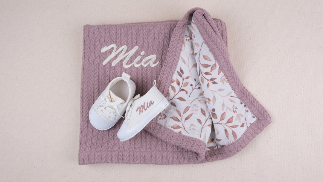 Mouliss Rose personalized baby gift set — styling photo 1