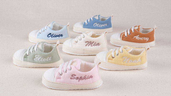 Mouliss Cream muslin personalized baby shoes — styling photo 5