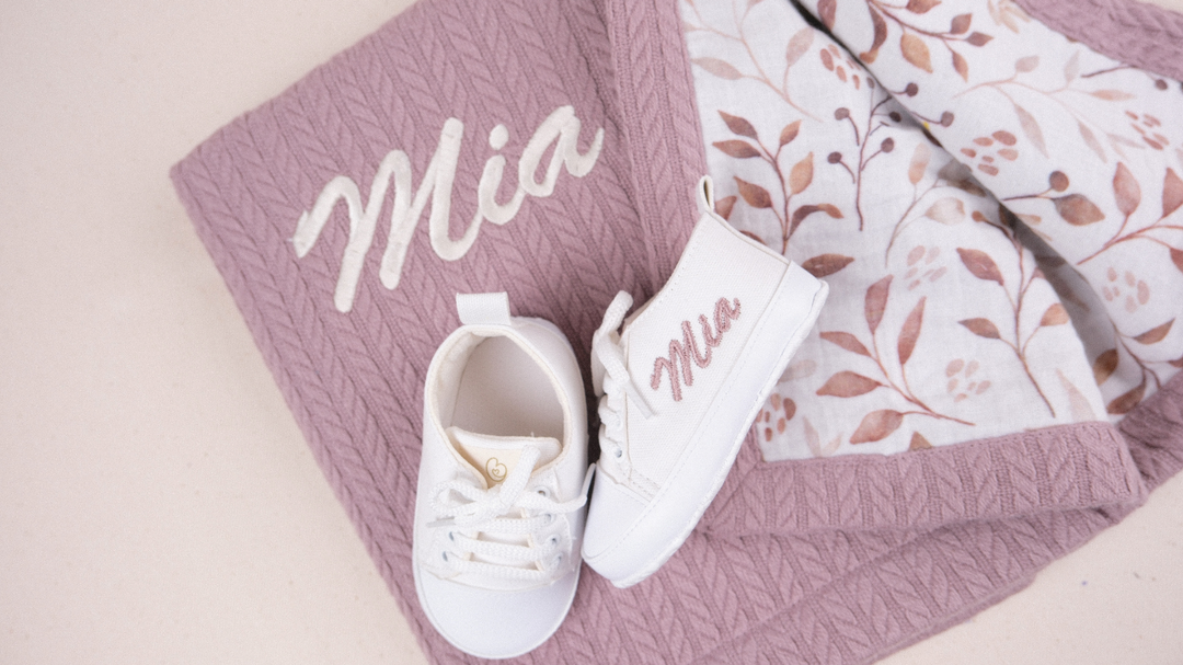 Mouliss Rose personalized baby gift set — styling photo 3