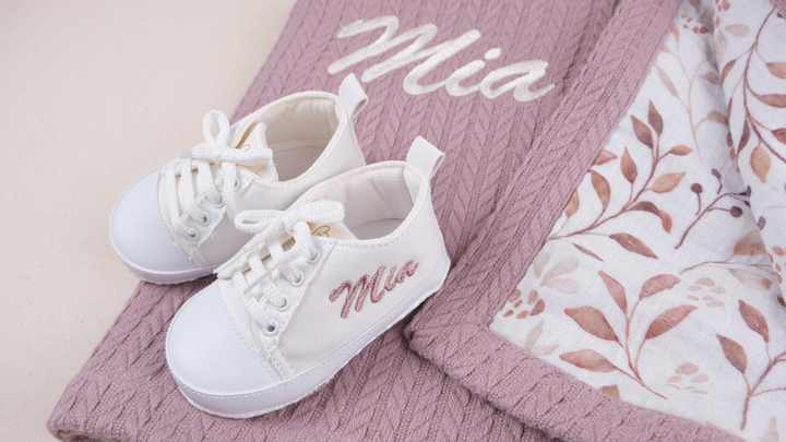 Mouliss Rose personalized baby gift set — styling photo 2