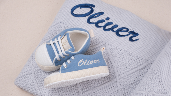 Mouliss Dark Blue personalized baby gift set — styling photo 3