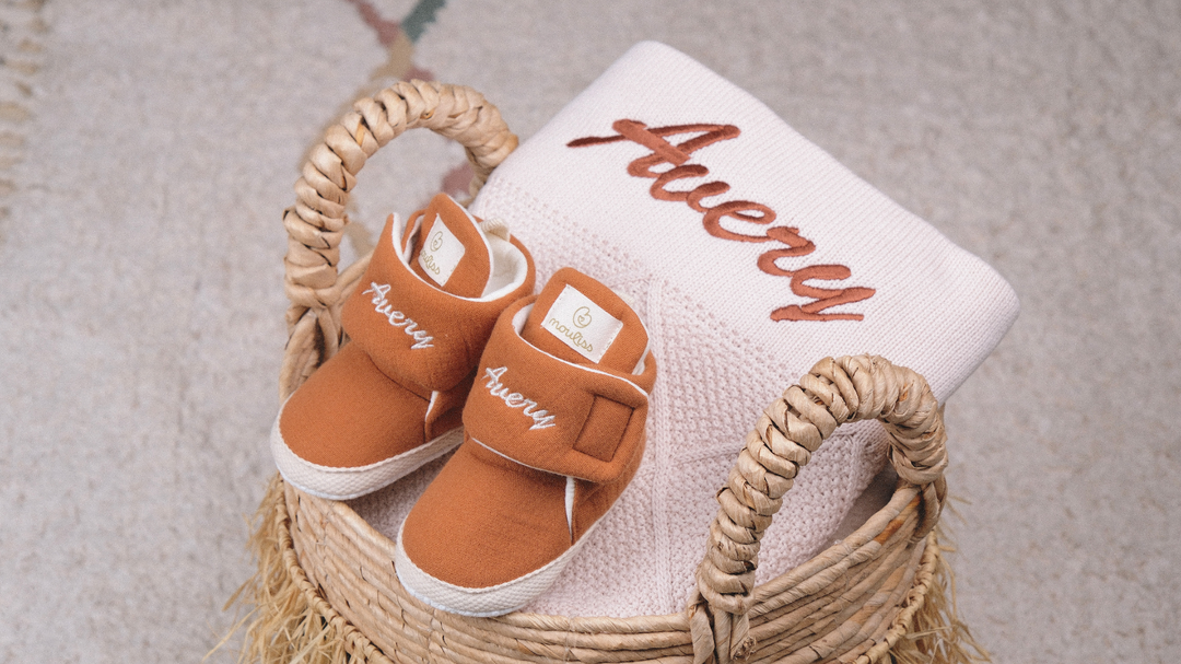 Mouliss Brown personalized baby gift set — styling photo 3