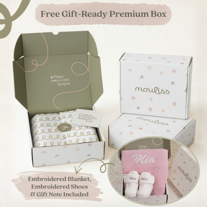 Mouliss personalized baby gift set box packaging