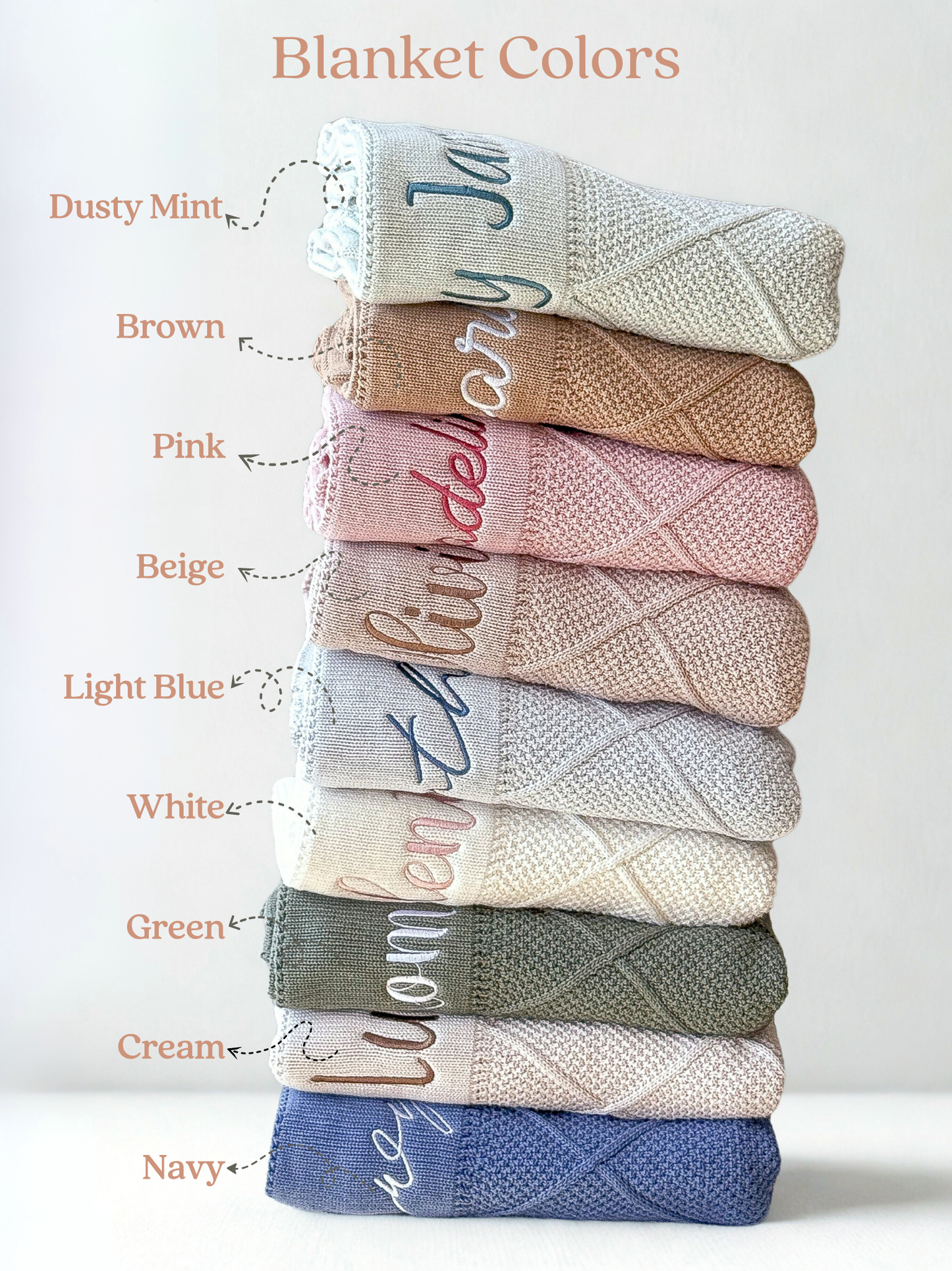Knit Cotton Blanket - Pink