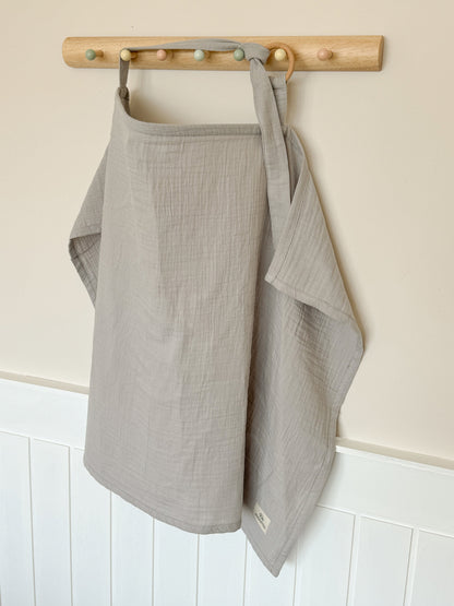 Nursing Cover for Baby Breastfeeding & Pumping, Muslin Double Gauze Cotton, Breast Feeding Apron Shawl Breathable Wire
