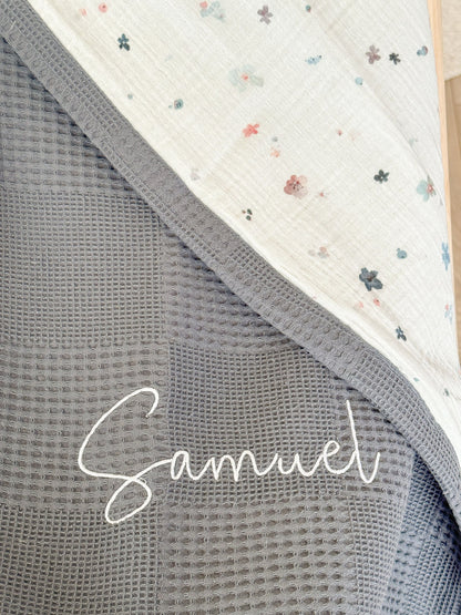 Baby Blanket - Spring Flower Dark Grey